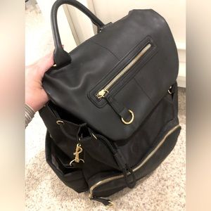 Skiphop Chelsea Diaper Bag Backpack Black with Gold